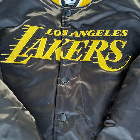 STARTER Los Angeles Lakers black satin jacket Large - Picture 5 of 6